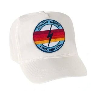 Aviator Nation White Hat with Multicolor Patch